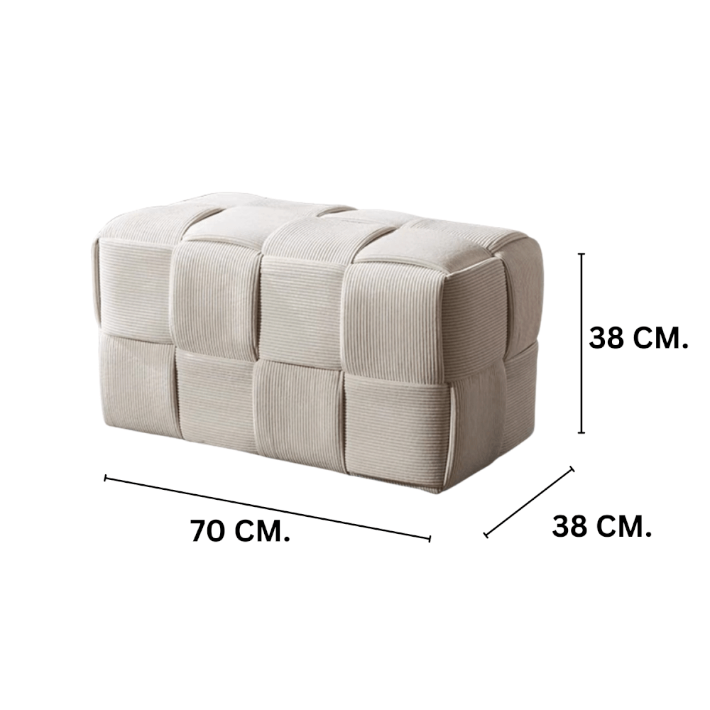สตูลผ้าลูกฟูก MY DOLLS HOUSE COZY CUBE 70 ซม. สีขาว_1